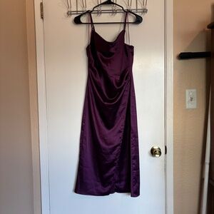 Molly Green Purple Satin Midi Dress